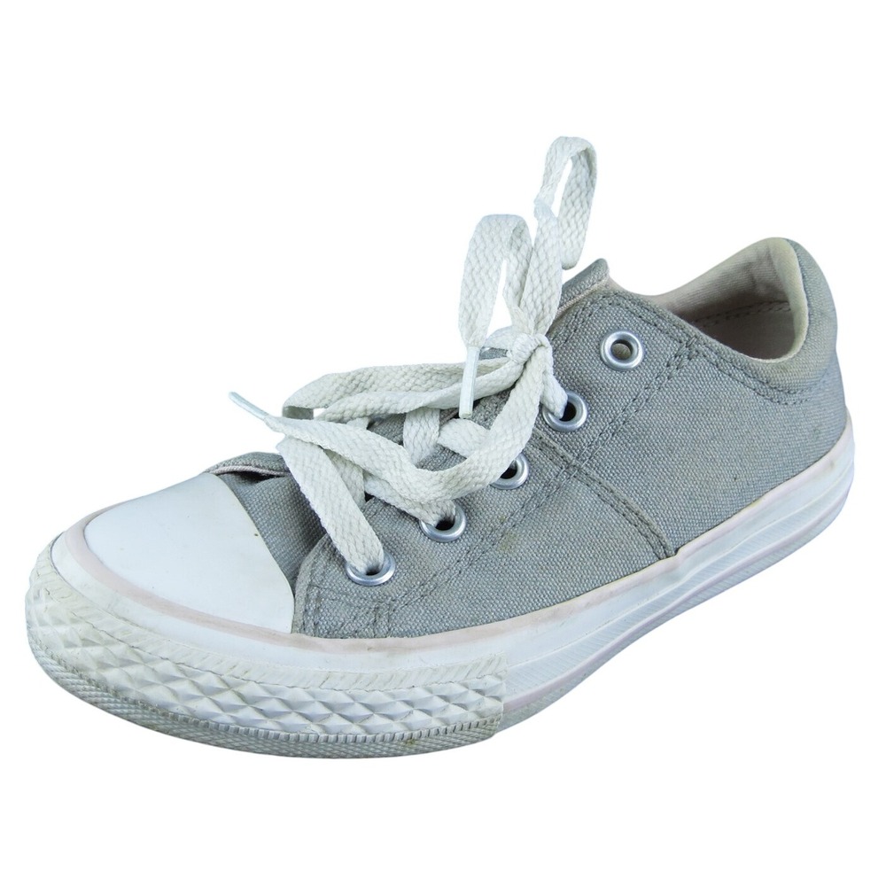 Converse Toddler Girls Sneaker Shoes Gray Fabric Lace Up Size T 12 Medium